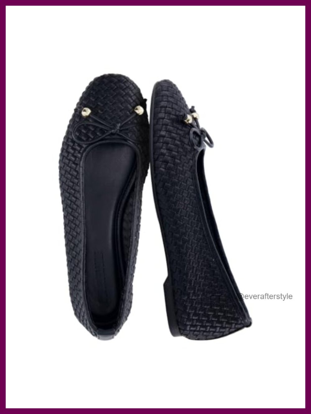 Woven Faux Leather Ballet Flats Round Toe Slip-On Comfort Work